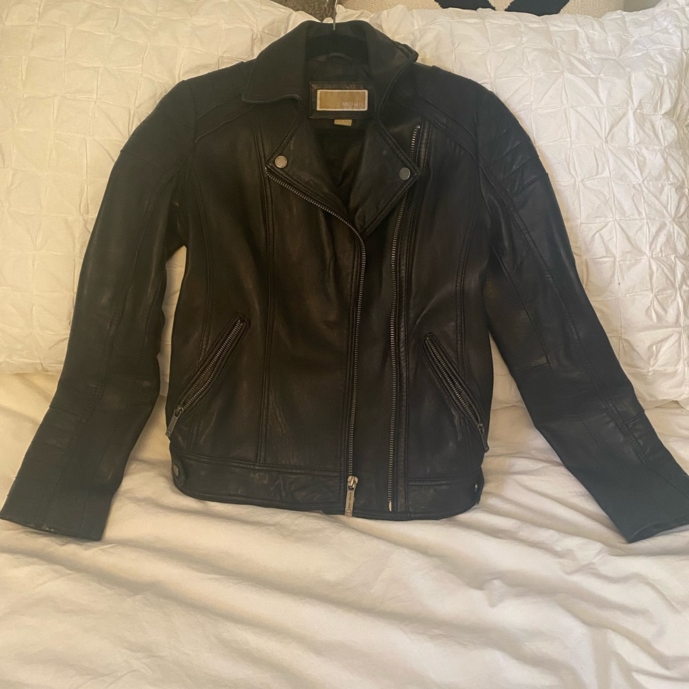 Michael Kors black leather jacket